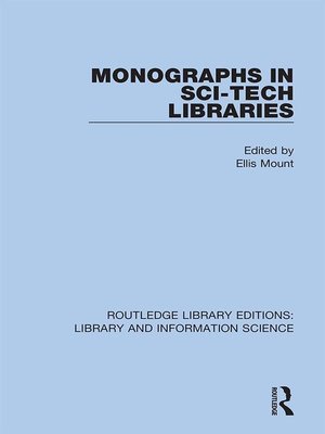 cover image of Monographs in Sci-Tech Libraries